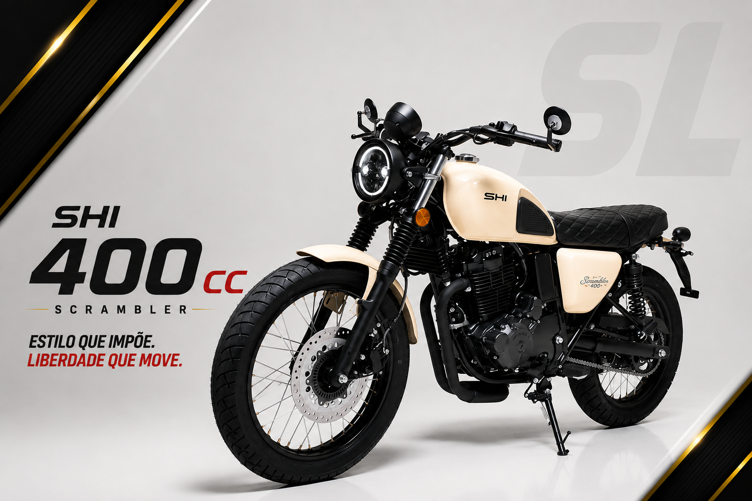 SHI 400CC Scrambler 0km na SL Motos